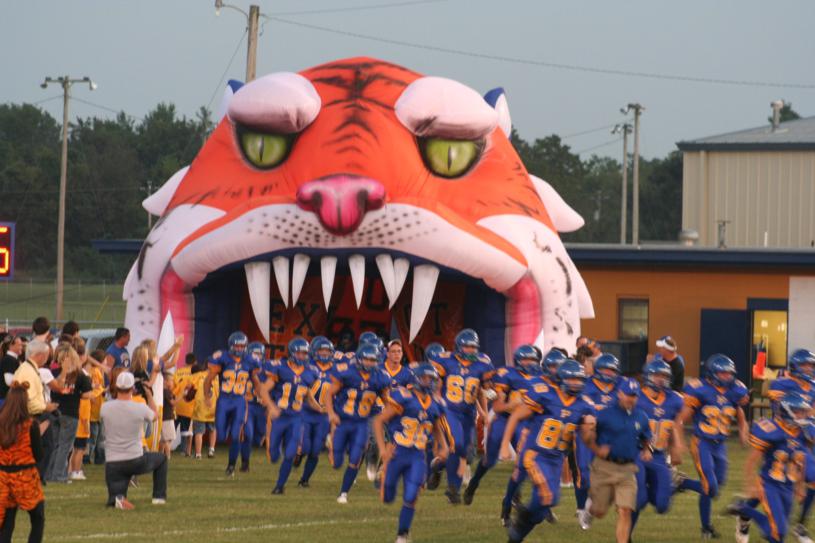 The debut of the inflatable tiger tunnel